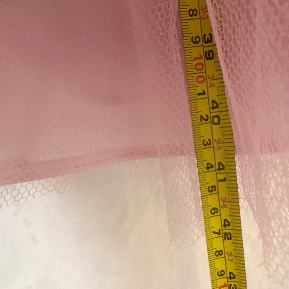 Vintage Lilac Tulle Off Shoulder Tea Length Party Dress Ruched 50s 24 Waist - Picture 6 of 11